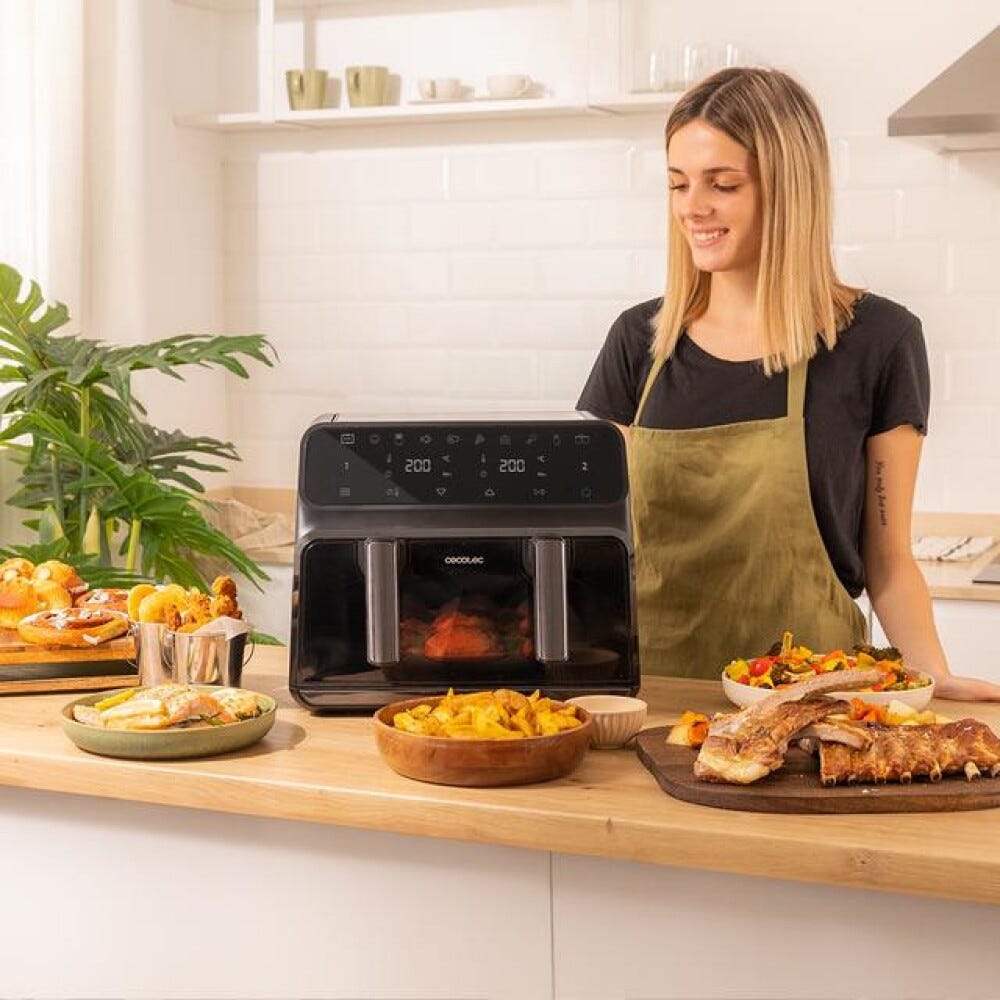 cecotec CECOFRY ADVANCE 9000 WINDOW Friggitrice ad aria calda da 9L, 2850W, 8 programmi, display LED touch e contenitore rimovibile.