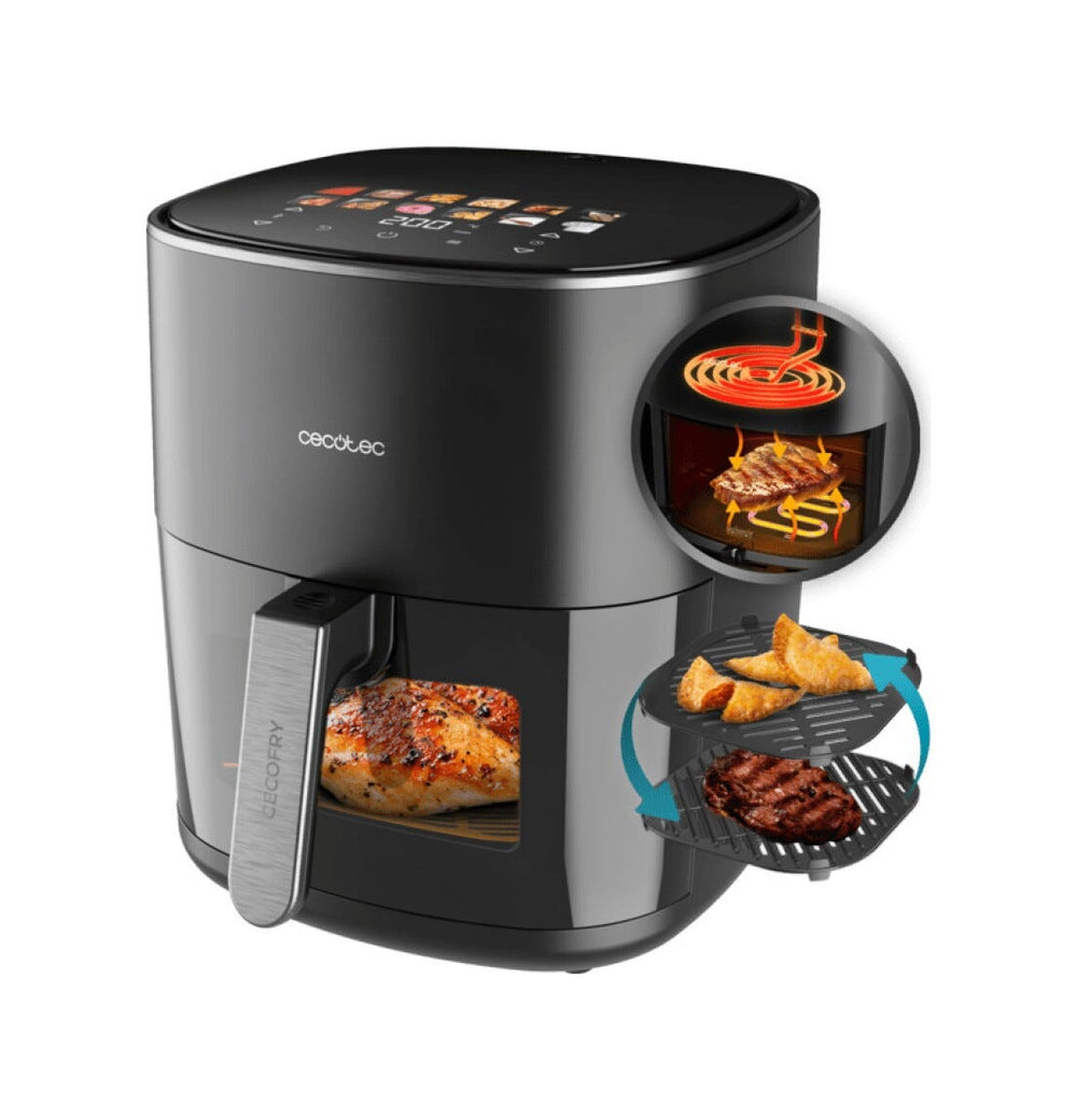 cecotec CECOFRY&GRILL DUOHEAT 6500 Friggitrice ad aria calda con tecnologia DuoHeat per una cottura uniforme e salutare.