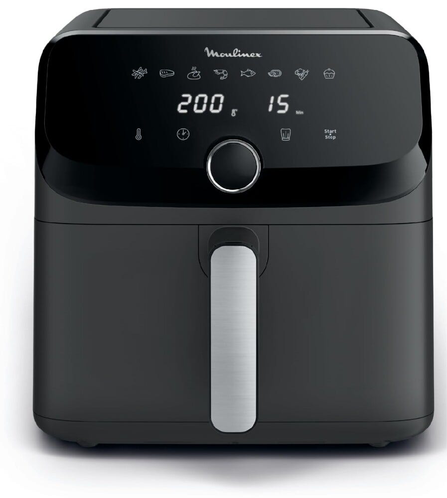 Moulinex EZ855H Friggitrice ad aria extra-large per 8 persone, 7,5L, 8 programmi preimpostati, facile da usare e pulire.
