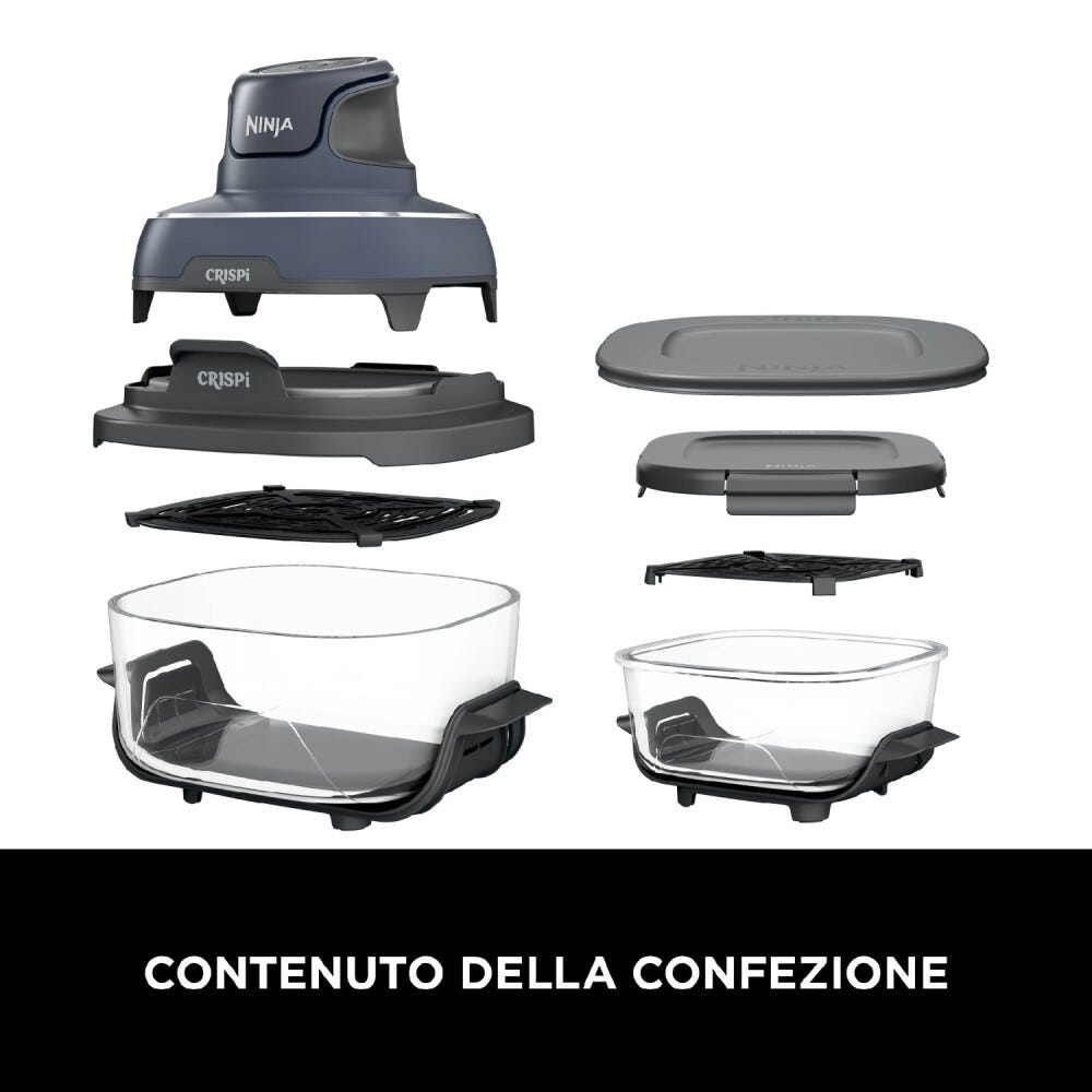 Ninja FN101EUGY Friggitrice ad aria portatile, 3,8 L, 1700 W, 4 programmi di cottura.