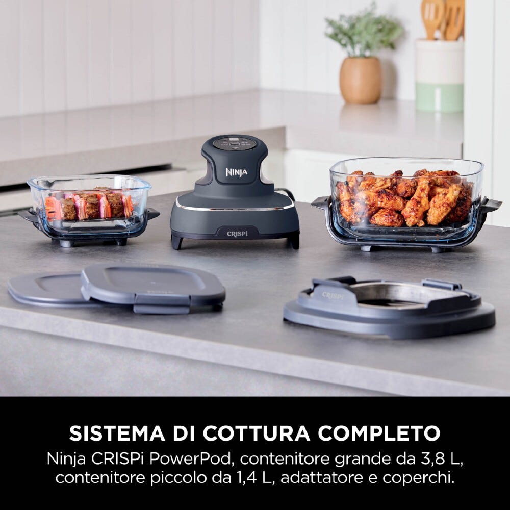 Ninja FN101EUGY Friggitrice ad aria portatile, 3,8 L, 1700 W, 4 programmi di cottura.