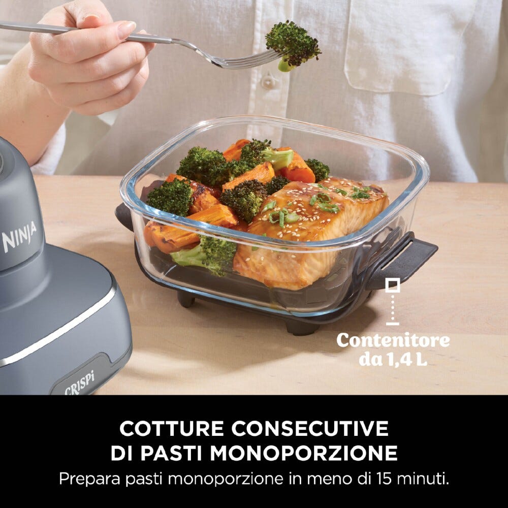 Ninja FN101EUGY Friggitrice ad aria portatile, 3,8 L, 1700 W, 4 programmi di cottura.