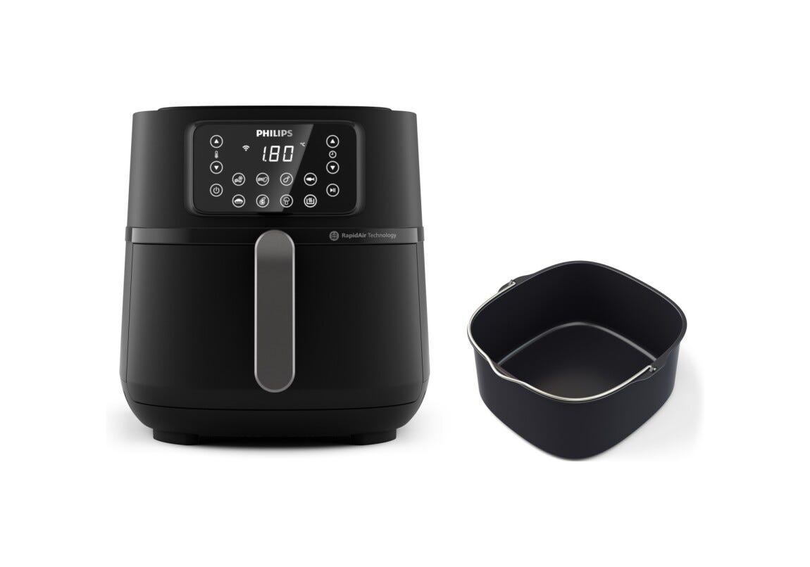 Philips HD9285/93 Friggitrice ad aria 7.2L, 16 programmi, app per ricette e accessorio teglia.
