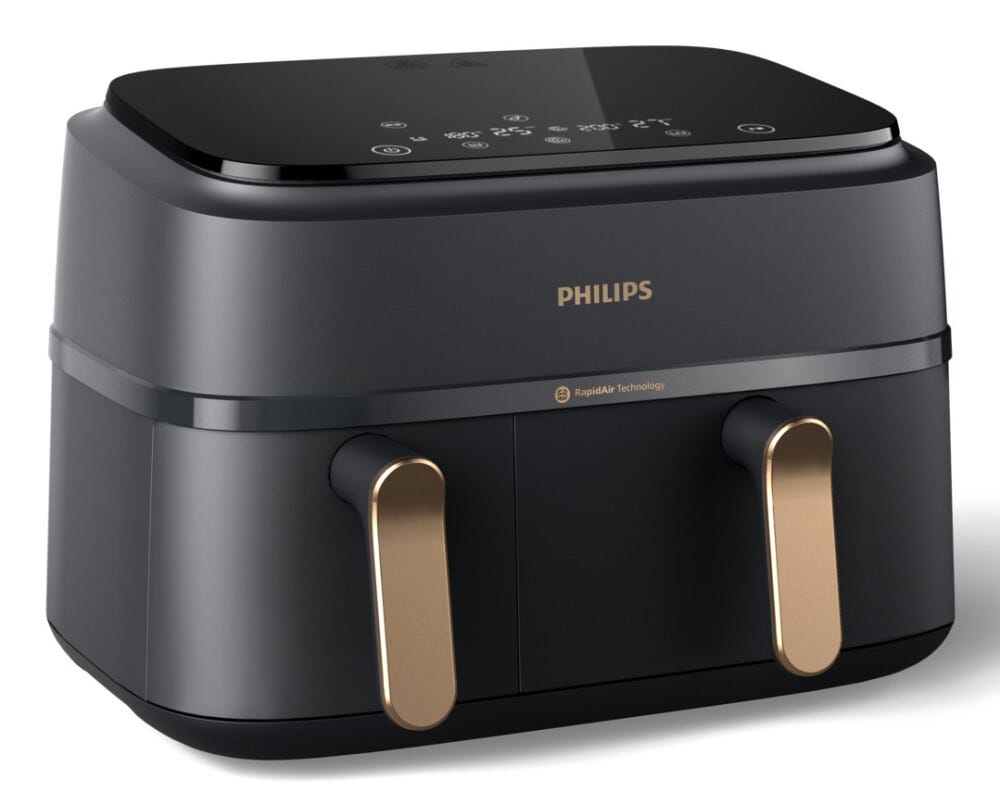 Philips NA352/00 Friggitrice ad aria con doppio cestello per una cucina sana e versatile.