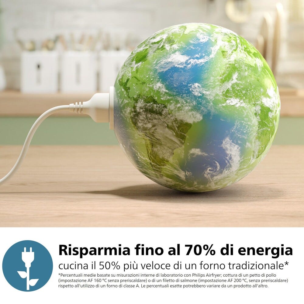 Philips NA342/00 Friggitrice ad aria 7.2L con 16 funzioni e tecnologia RapidAir Plus per una cottura veloce e sana.