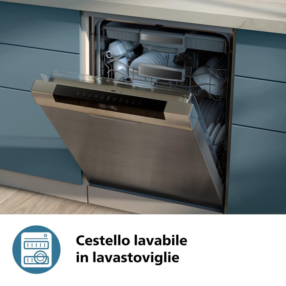 Philips NA342/00 Friggitrice ad aria 7.2L con 16 funzioni e tecnologia RapidAir Plus per una cottura veloce e sana.