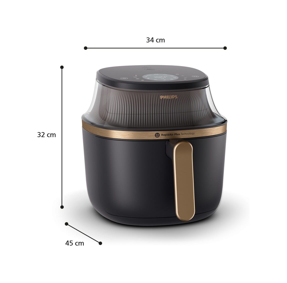 Philips NA342/00 Friggitrice ad aria 7.2L con 16 funzioni e tecnologia RapidAir Plus per una cottura veloce e sana.