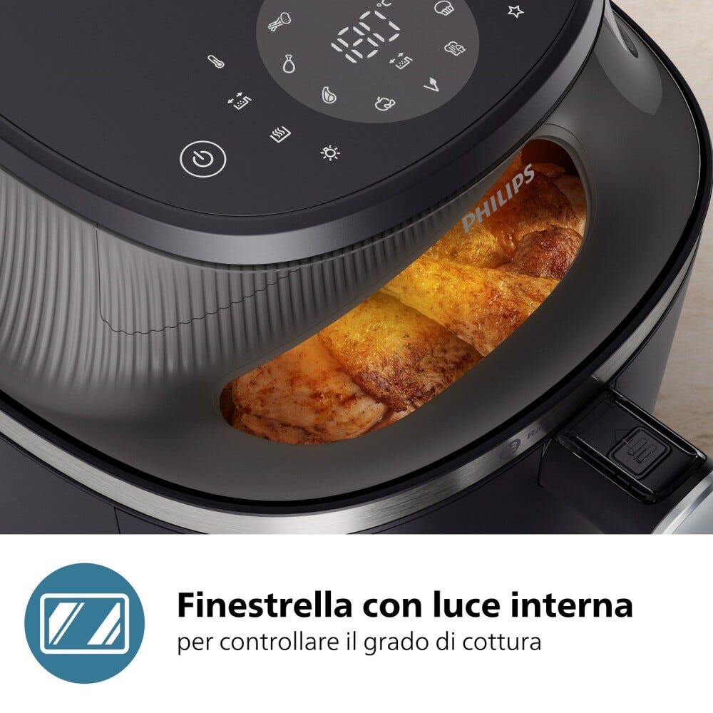Philips NA342/00 Friggitrice ad aria 7.2L con 16 funzioni e tecnologia RapidAir Plus per una cottura veloce e sana.