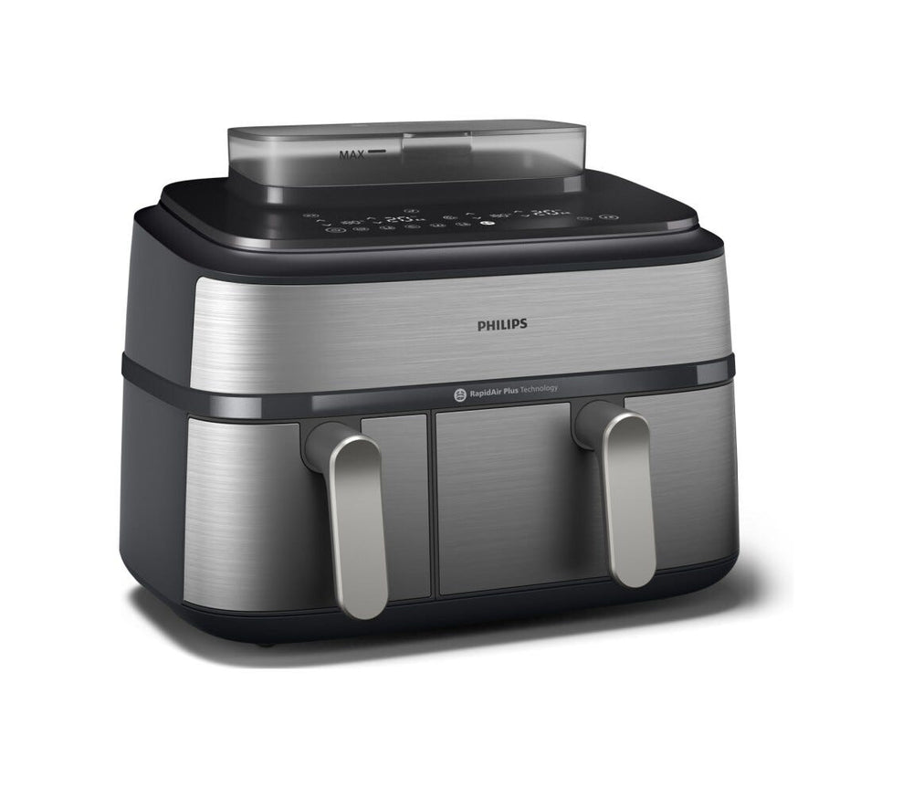 Philips NA555/00 Friggitrice ad aria calda con doppio cestello e cottura a vapore, capacità 9L.
