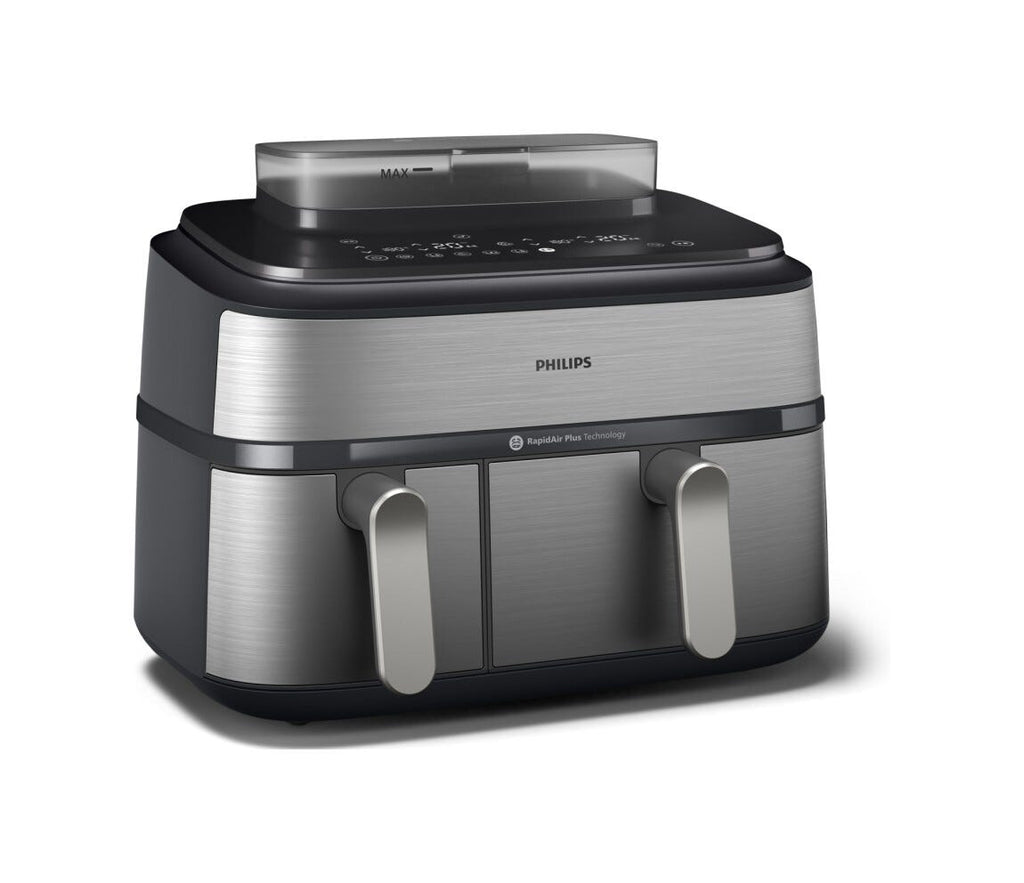 Philips NA555/00 Friggitrice ad aria calda con doppio cestello e cottura a vapore, capacità 9L.