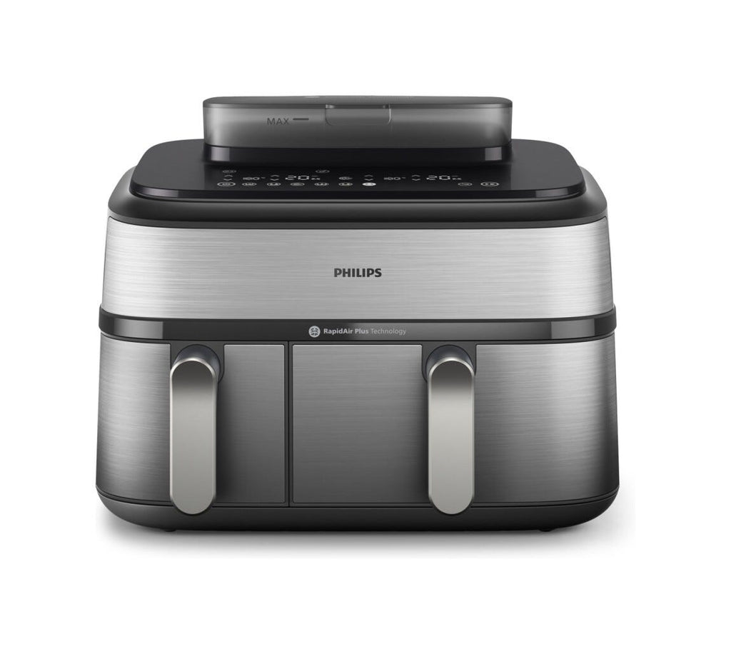 Philips NA555/00 Friggitrice ad aria calda con doppio cestello e cottura a vapore, capacità 9L.