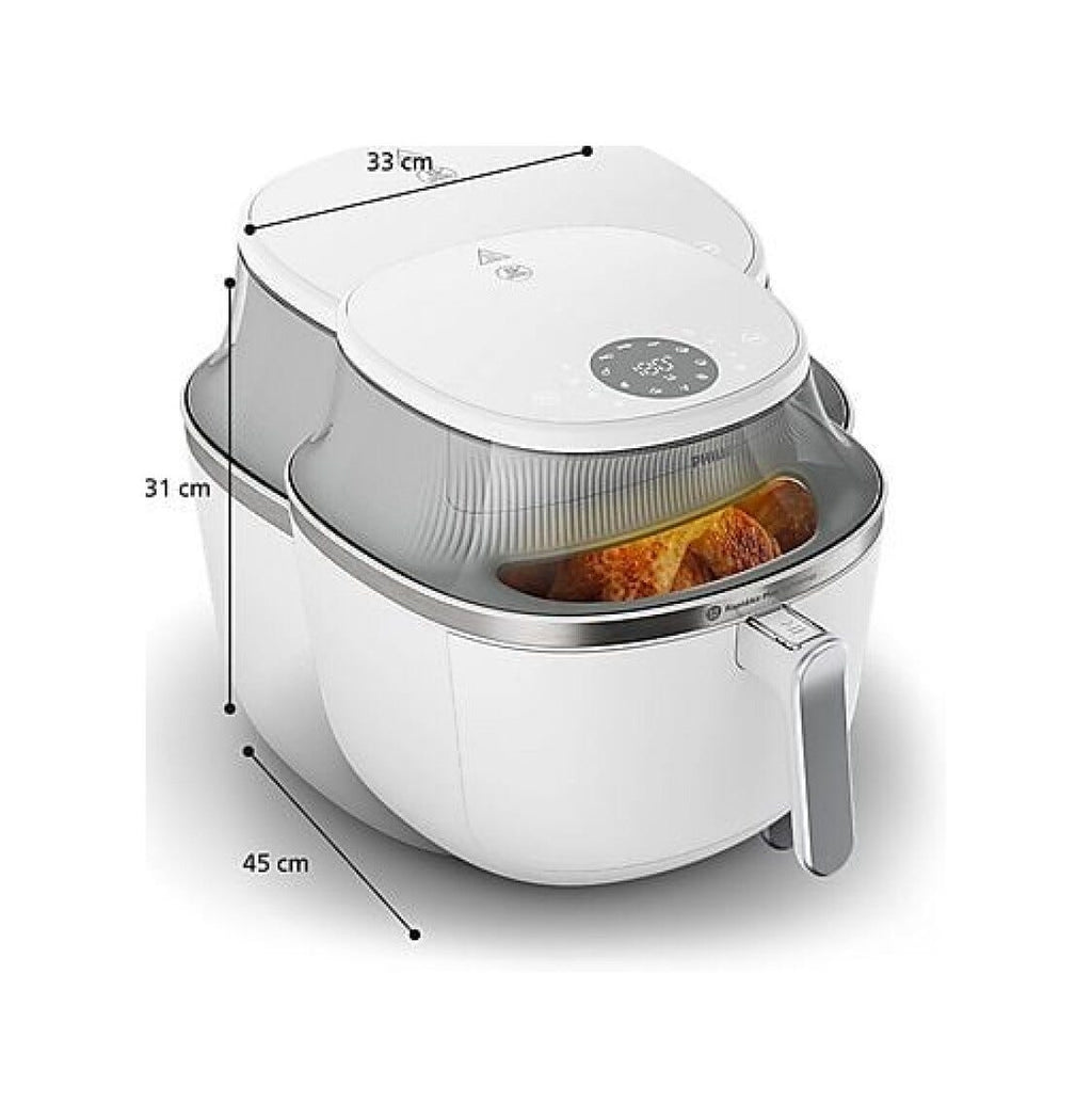 Philips NA341/10 Serie 3000 Friggitrice ad aria calda con 16 funzioni e capacità di 7,2L, bianca, per piatti croccanti e teneri