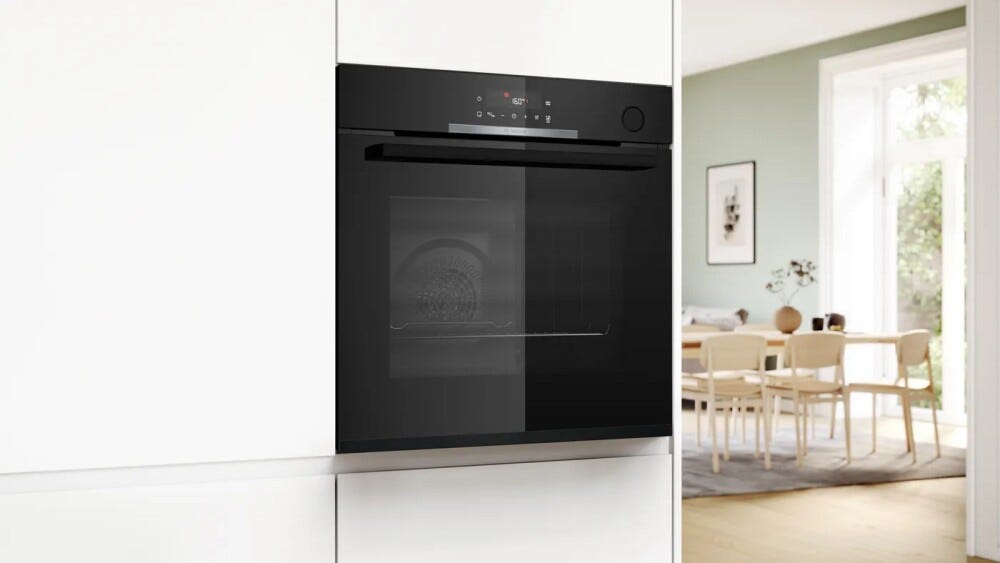 Bosch HRG312BB4 serie 4 forno con vapore da incasso, cm. 60, 71 litri, funzione AirFry e Aria Calda 3D, nero