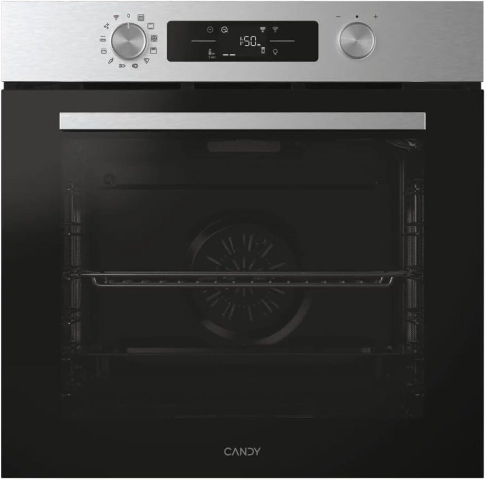 Candy CA6 N3B3YTX1 New Moderna Forno elettrico pirolitico 78 L, Multifunzione, Wi‑Fi + Bluetooth, Classe A++, inox