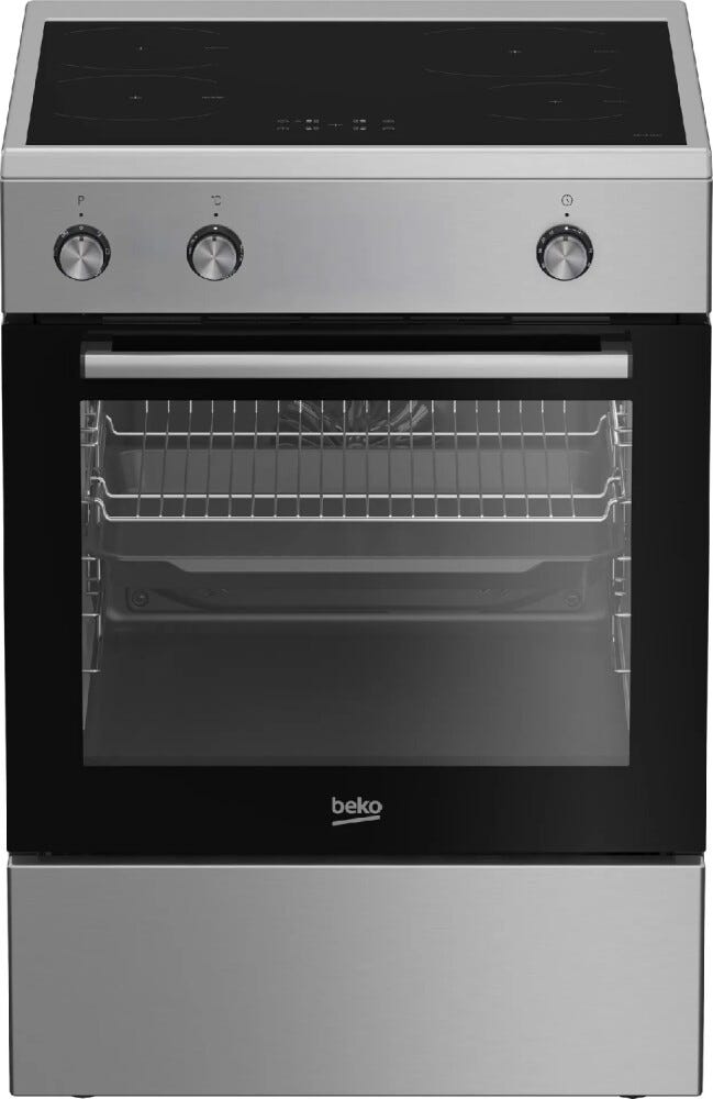 Beko FBE69100X Cucina da accosto cm. 60, 4 Zone induzione, Forno Multifunzione, SteamShine, inox