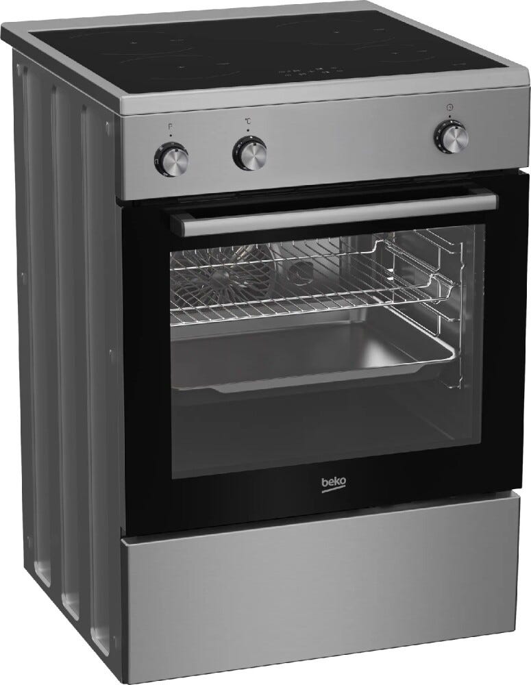 Beko FBE69100X Cucina da accosto cm. 60, 4 Zone induzione, Forno Multifunzione, SteamShine, inox