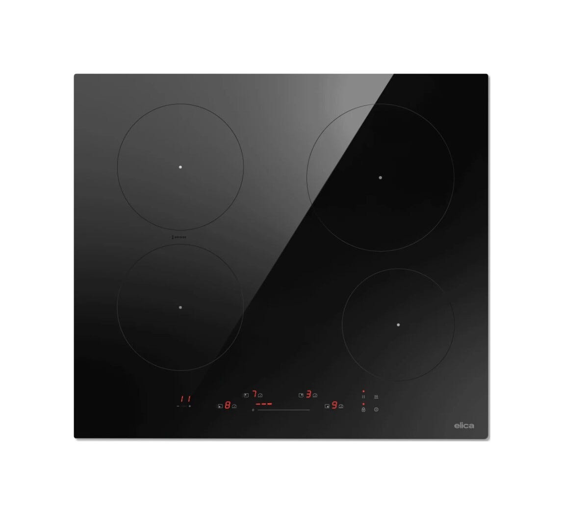 Elica Primis 604 Plus Piano cottura induzione cm. 60, 4 zone cottura, vetro nero