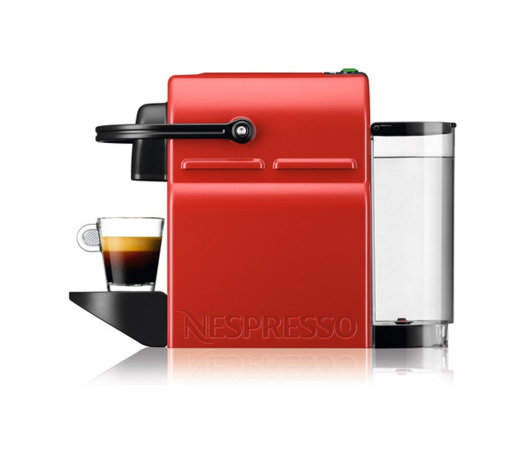 Nespresso XN1005K Inissia Macchina del caffè automatica, compatta, 2 tazze programmabili, riscaldamento rapido, rosso