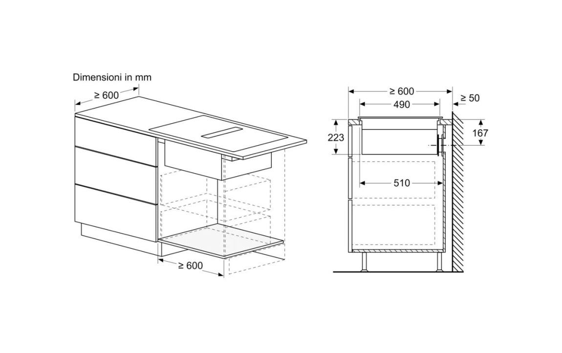 Siemens ED877HQ26E iQ500 Piano cottura a induzione con cappa integrata, 82 cm, Home Connect, nero