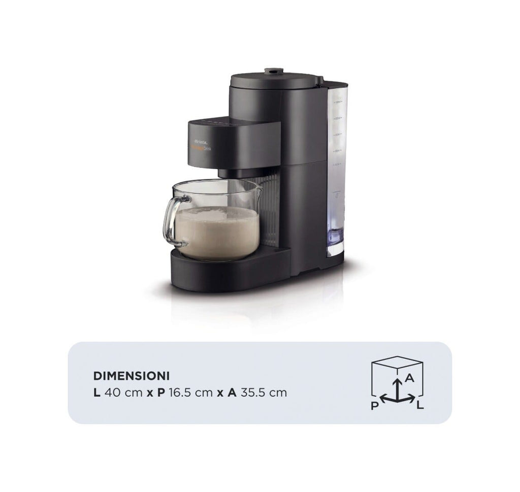 Ariete 0650/00 My Veggie Drink Macchina per bevande vegetali, 6 programmi, display touch, nero