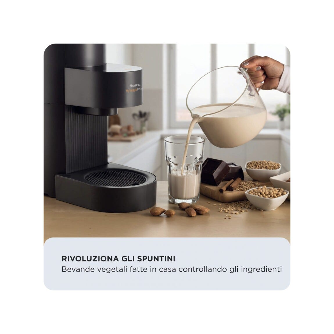 Ariete 0650/00 My Veggie Drink Macchina per bevande vegetali, 6 programmi, display touch, nero