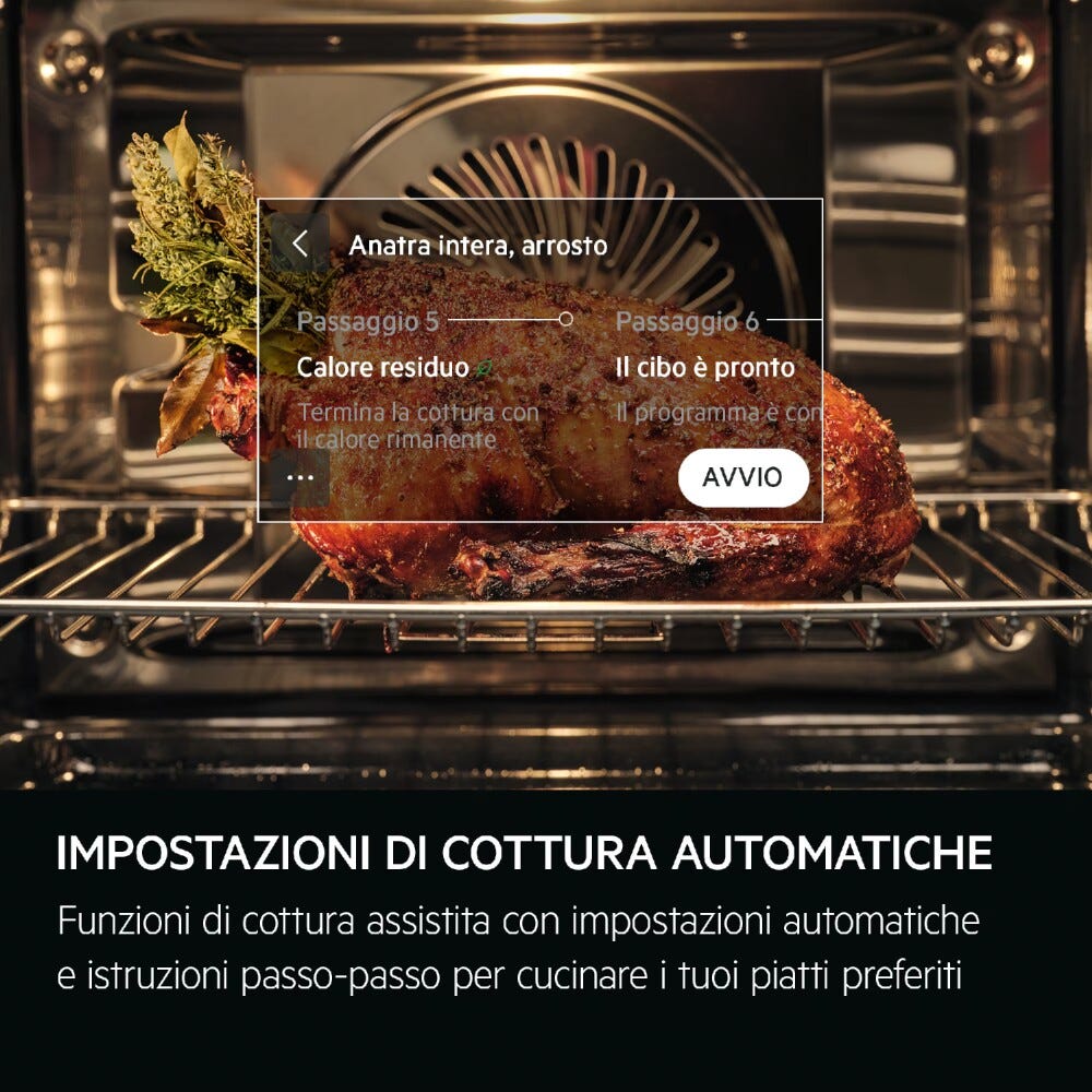 AEG TP8SB731AT Serie 8000 Mealassist Forno multifunzione a vapore, cm. 60, capacità 70 litri, SteamPro e controllo CookSmart Touch, black matt