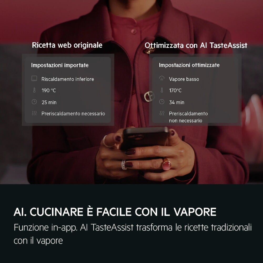 AEG TP8SB731AT Serie 8000 Mealassist Forno multifunzione a vapore, cm. 60, capacità 70 litri, SteamPro e controllo CookSmart Touch, black matt