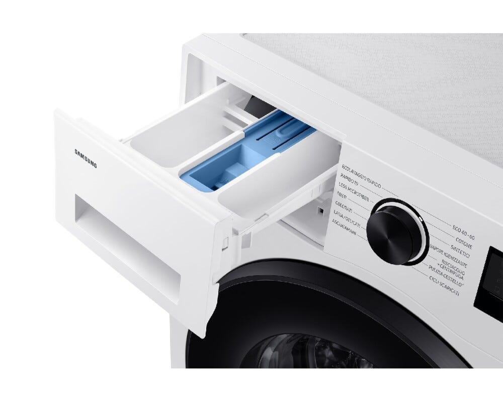 Samsung WW10FG5U34AEET Crystal Clean Lavatrice 10 kg, EcoBubble, Wi‑Fi SmartThings, bianco
