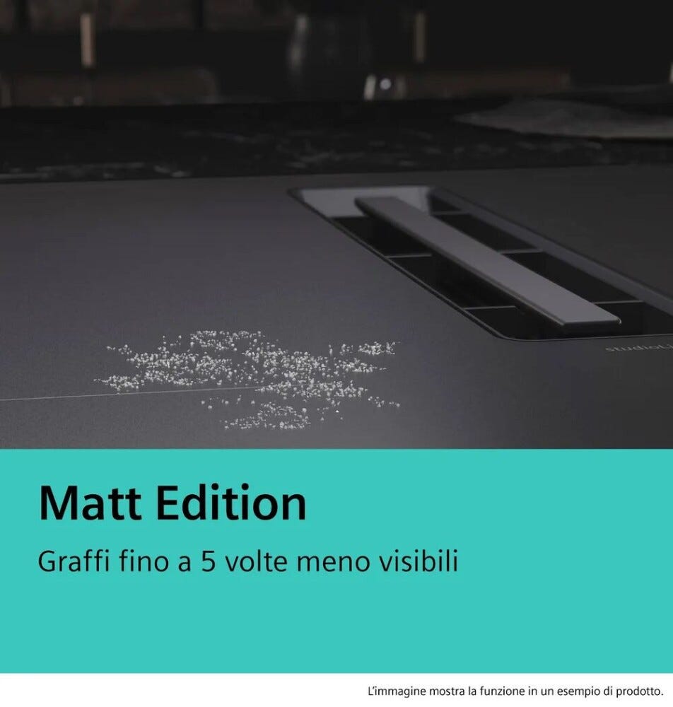 Siemens EX87BNX68E iQ700 Piano cottura a induzione con cappa integrata, 82 cm, Matt Edition, Home Connect, nero opaco