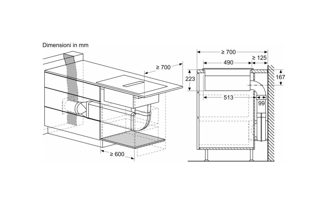 Siemens EX87BNX68E iQ700 Piano cottura a induzione con cappa integrata, 82 cm, Matt Edition, Home Connect, nero opaco