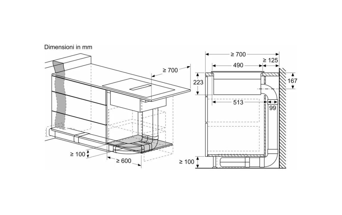 Siemens EX87BNX68E iQ700 Piano cottura a induzione con cappa integrata, 82 cm, Matt Edition, Home Connect, nero opaco