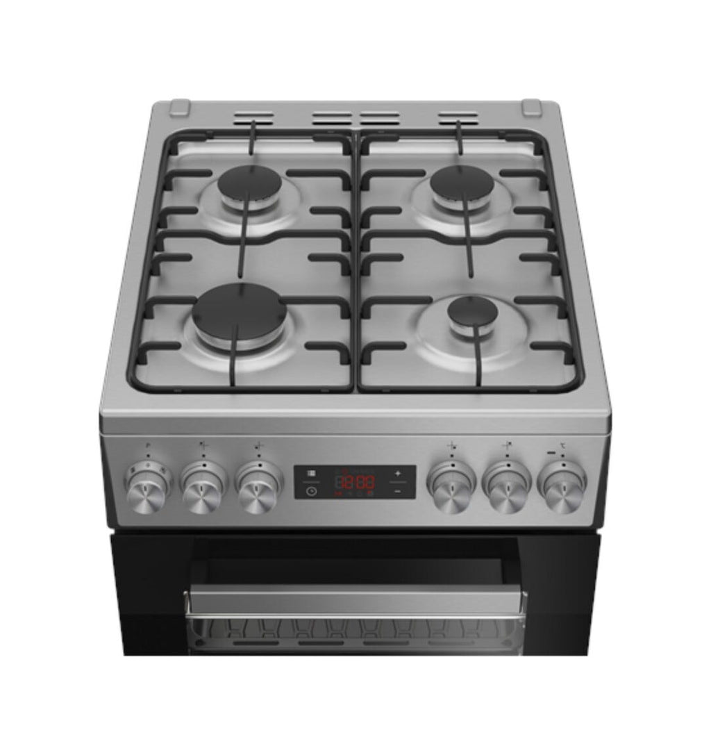 Beko FSM52321DXDT Cucina da accosto cm. 50, piano cottura a gas, forno multifunzione ventilato, inox