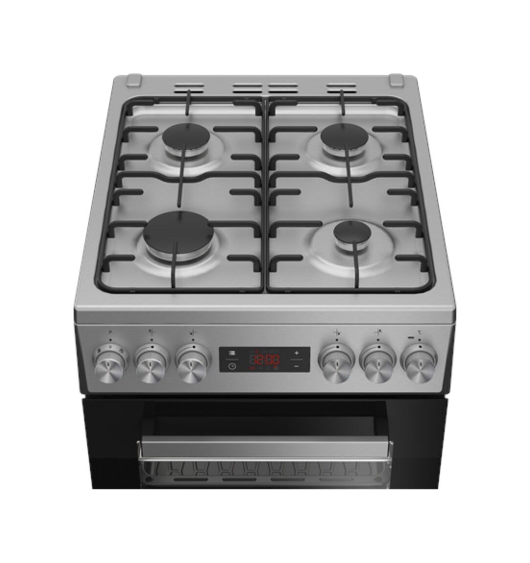 Beko FSM52321DXDT Cucina da accosto cm. 50, piano cottura a gas, forno multifunzione ventilato, inox
