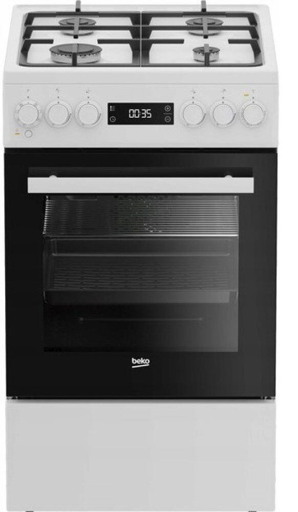 Beko FSM51339DWDS Cucina da accosto cm. 50, piano cottura a gas, forno elettrico ventilato, bianco
