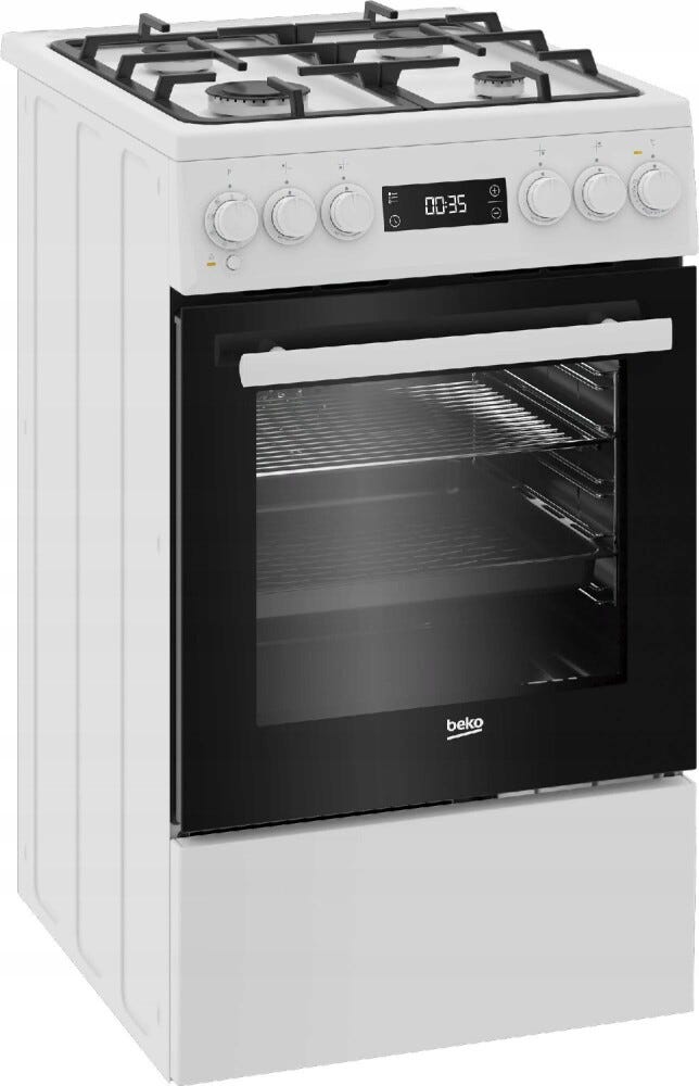 Beko FSM51339DWDS Cucina da accosto cm. 50, piano cottura a gas, forno elettrico ventilato, bianco