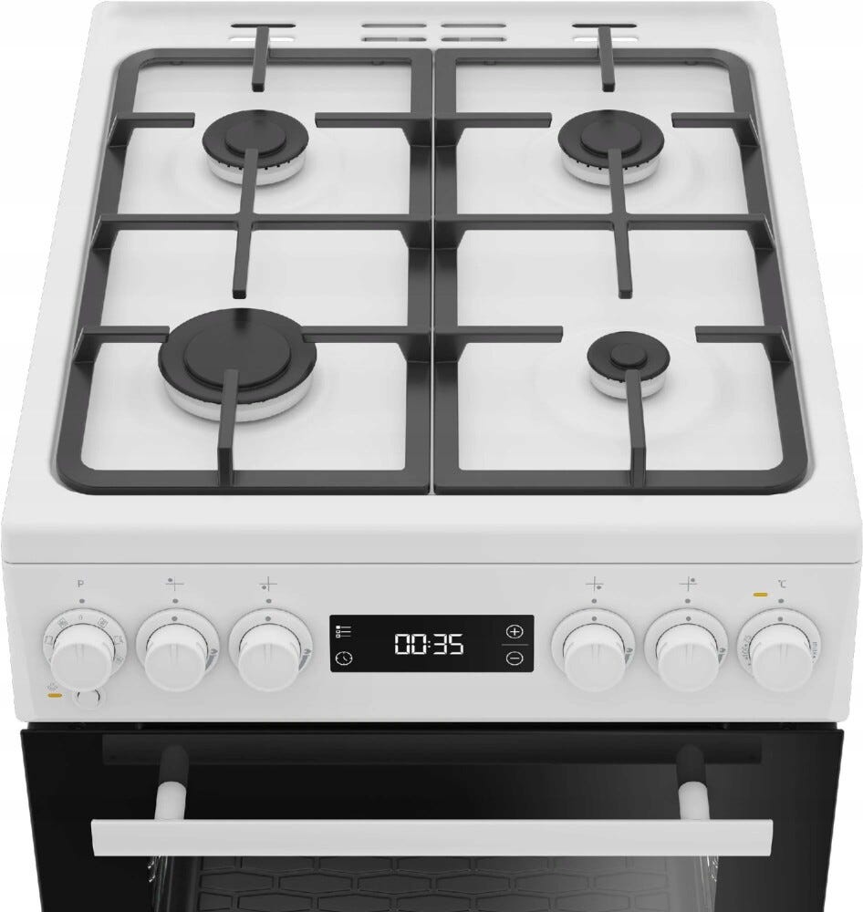 Beko FSM51339DWDS Cucina da accosto cm. 50, piano cottura a gas, forno elettrico ventilato, bianco
