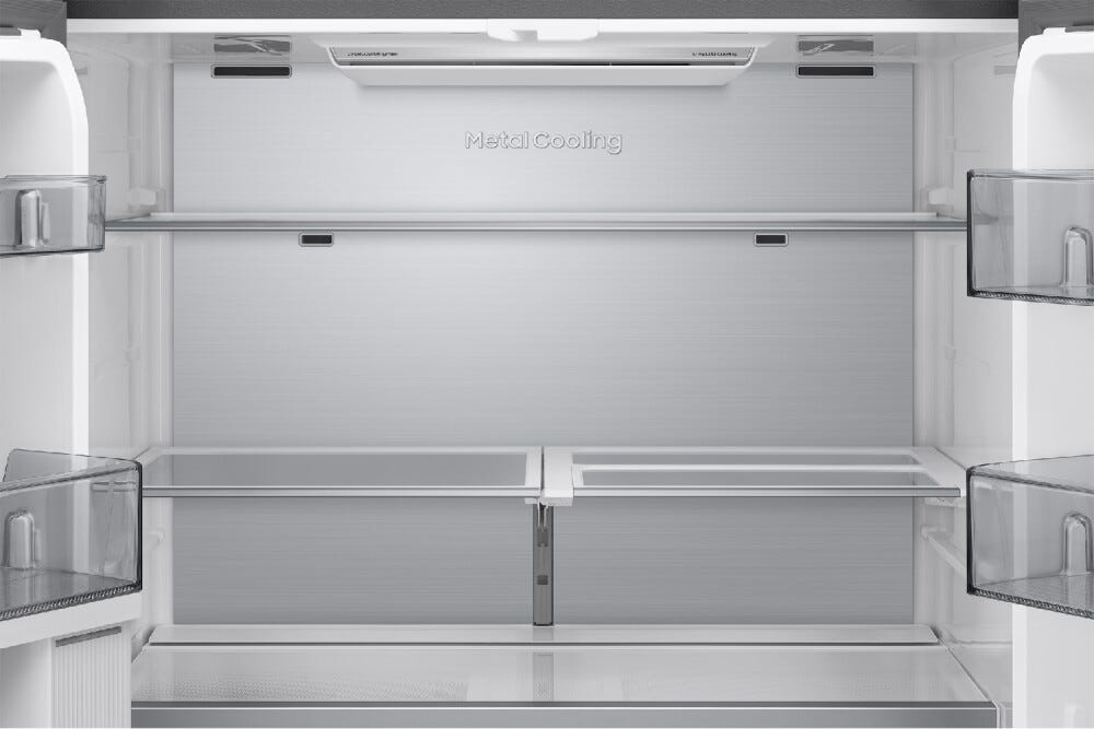 Samsung RM90F67CECEO Frigorifero con congelatore 4 porte, Bespoke AI Series 9, 654 L, SpaceMax, AI Home, vetro nero grafite
