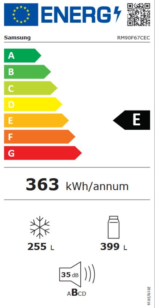 Samsung RM90F67CECEO Frigorifero con congelatore 4 porte, Bespoke AI Series 9, 654 L, SpaceMax, AI Home, vetro nero grafite