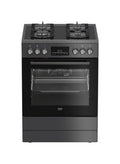 Beko FBM62330GADSN Cucina cm. 60, piano cottura a gas, forno elettrico multifunzione, inox/antracite