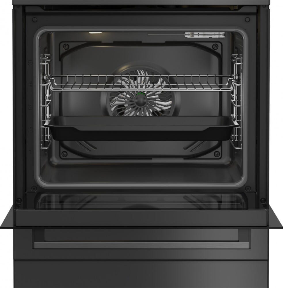 Beko FBM62330GADSN Cucina cm. 60, piano cottura a gas, forno elettrico multifunzione, inox/antracite