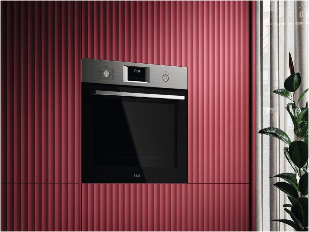 AEG OU5PB41FSM serie 5000 SurroundCook Forno elettrico multifunzione, cm. 60, 72 litri, pirolitico, 45 programmi preimpostati, classe A++, inox antimpronta
