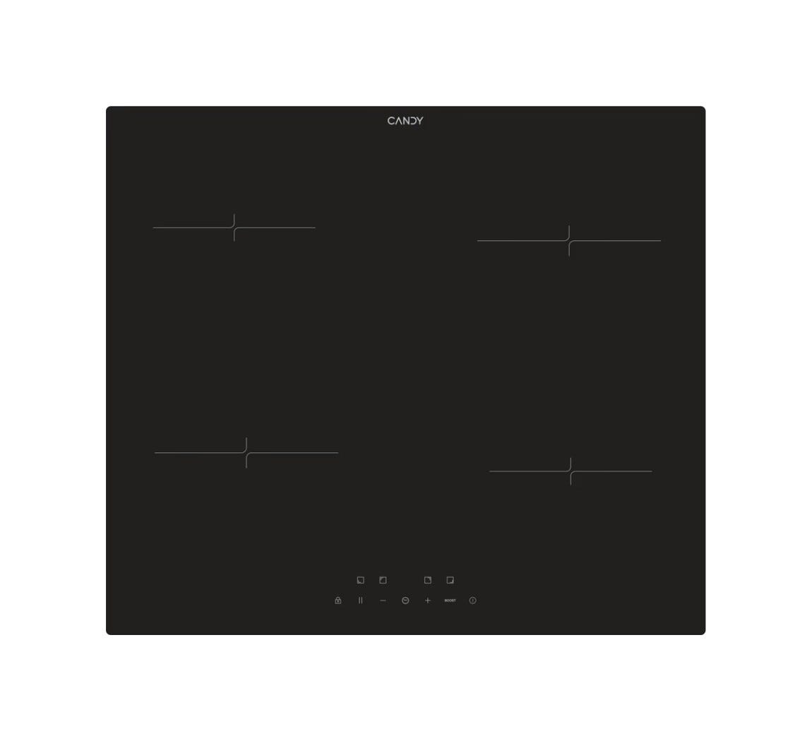 Candy CI642CA Piano cottura a induzione 4 zone, Power Management, controllo touch, vetroceramica nero