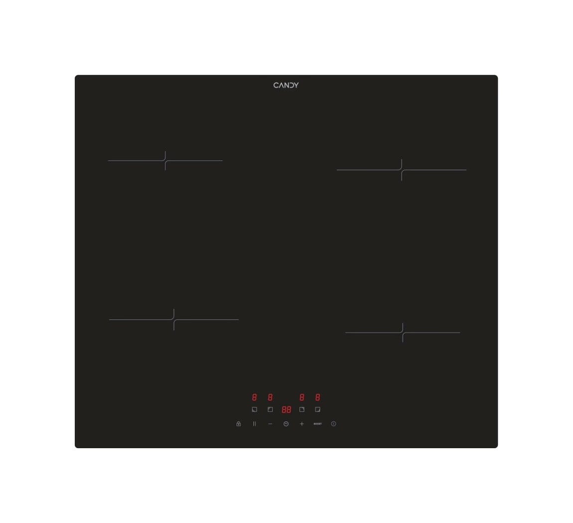 Candy CI642CA Piano cottura a induzione 4 zone, Power Management, controllo touch, vetroceramica nero