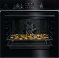 AEG TS6PB51ZAB serie 6000 SenseCook forno incasso multifunzione, 60 cm, 71 litri, pirolitico, con sensore di temperatura SenseCook e wifi, estetica nera