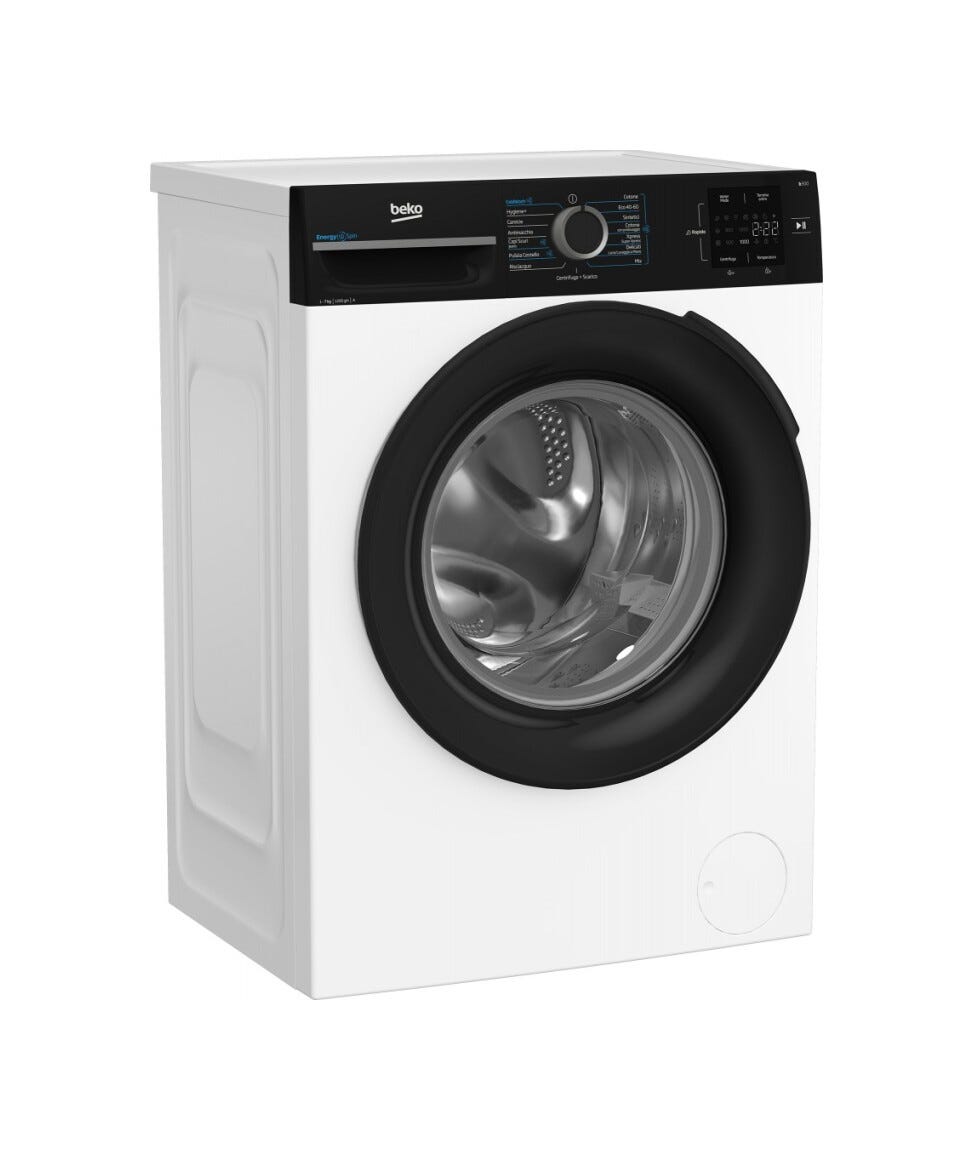 Beko BMWSEP7126EB Lavatrice cm. 60, capacità 7 kg, 1200 giri, carica frontale, motore inverter, bianco