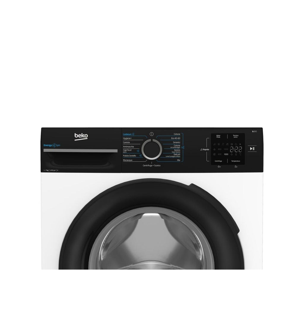 Beko BMWSEP7126EB Lavatrice cm. 60, capacità 7 kg, 1200 giri, carica frontale, motore inverter, bianco