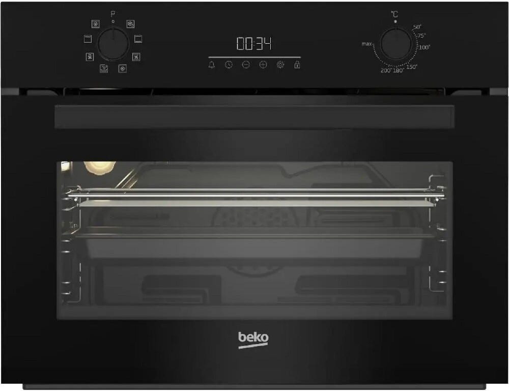 Beko BBCM13300B Forno a microonde da incasso con grill cm. 60, capacità 22 litri, comandi meccanici, nero
