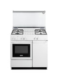 De Longhi SGGW 854 N ED Cucina da accosto cm. 86, piano gas 4 fuochi e forno gas, bianco