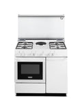 De Longhi SEW 8541 N ED Cucina da accosto cm. 86, 4 fuochi gas + 1 piastra elettrica, forno elettrico statico, bianco