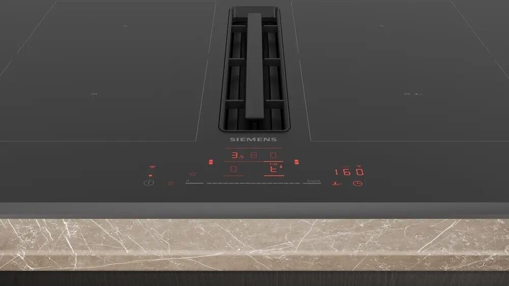 Siemens ED851HQ26M iQ500 Piano cottura a induzione con cappa integrata, 81 cm, CombiZone, Home Connect, vetroceramica nero